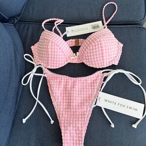 White Fox Pink and White Bikini